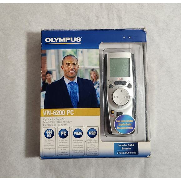 Olympus VN-6200 PC Digital Voice Recorder Tested Open Box Pre-owned - Picture 2 of 8